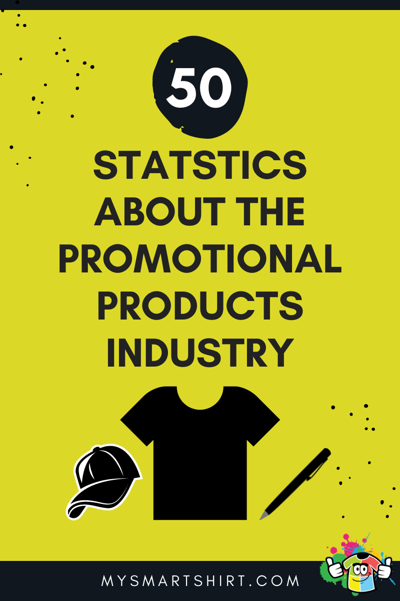 text reads "50 statistics about the promotional products industry"